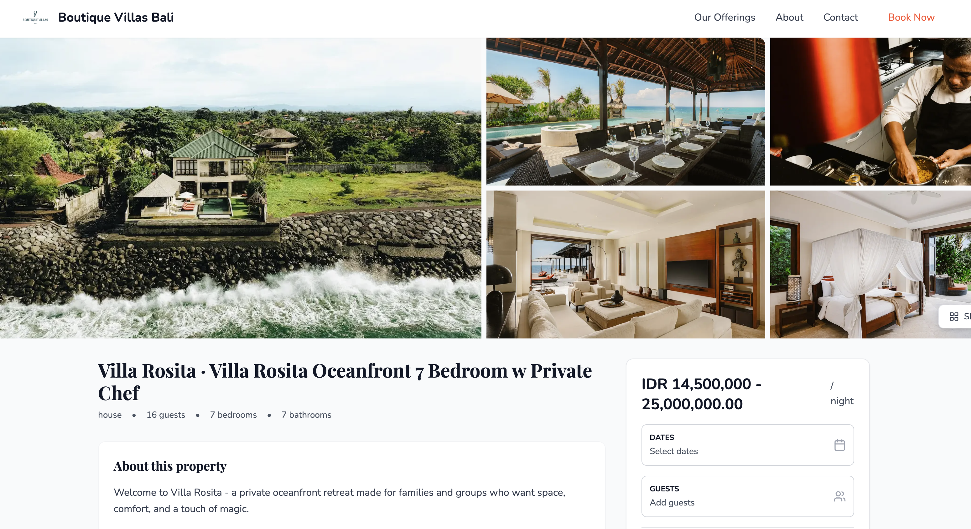 A guest-facing direct booking page created from SympleHost website content